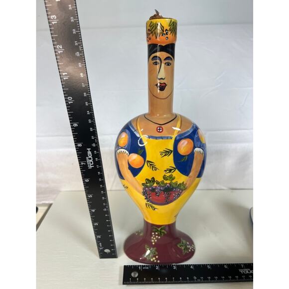 Mary Naylor Handpainted Ceramic Wine OliveOil/Vase/Decor Tuscan Woman Figurine - Picture 7 of 7